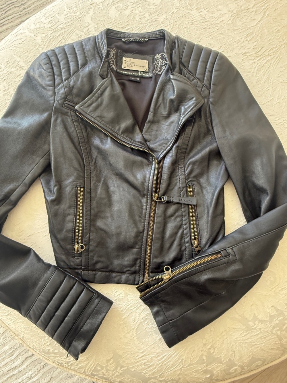 Beautiful Mackage for Aritzia Black Leather MOTO jacket size xxs